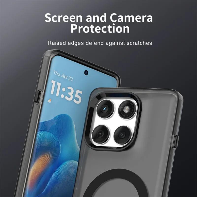 Magnetic Wireless Charging Case For Motorola Edge 60 Pro Moto Edge 60 Neo Fusion Cover Candy Colors Transparent Shell Fundas