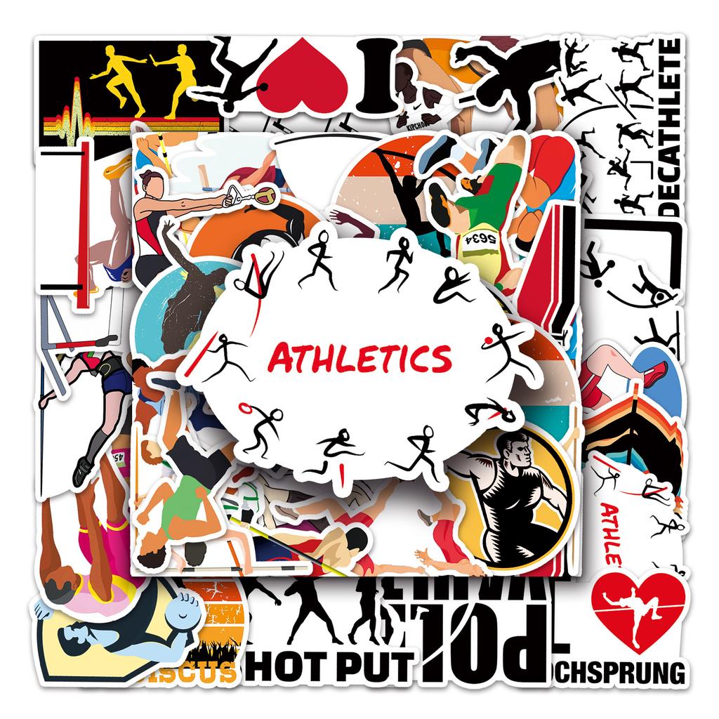 50 Track and Field Sports Doodle Personalized Sports Creative DIY Mobile Phone Water Cup Suitcase Stickers