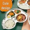 Cartoon Car 304 Stainless Steel Kids Divided Lunch Plate
