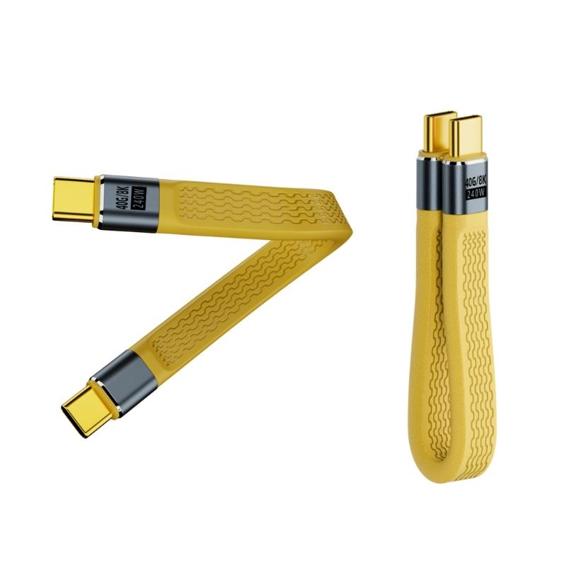 USB4 Cable PD240W Fast Charging 40Gbps Data Transfer Compatible Flexible Design 8K Video Output Aluminum Alloy Texture
