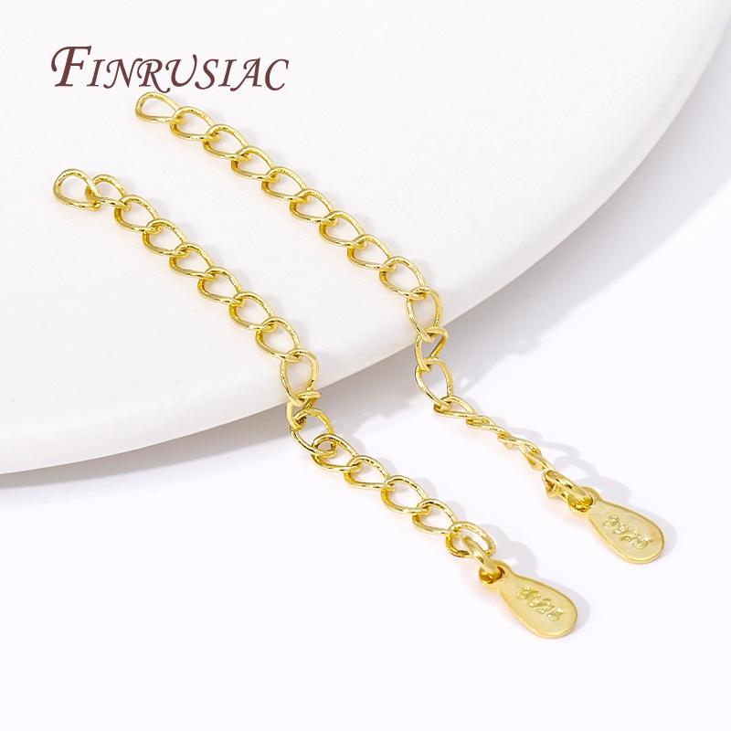 Shiny 18K Gold Plated Metal Extension Chain,Necklace Drop Extender Chains Connectors for DIY Bracelet Jewelry Making Accessories