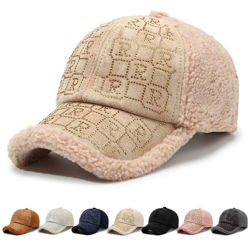 Female Autumn and Winter Hot Diamond Outdoor Warm Cap