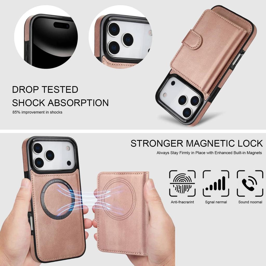 Magnetic Detachable Wallet Case for iPhone 17 Pro Max/17 Air, Compatible with Magnetic Card Slot Holder Flip Case for Men Women
