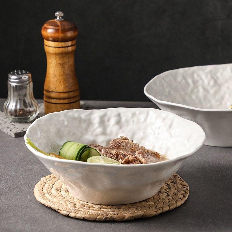 Doulidou Large Ceramic Soup & Salad Bowl - High-End Hotel Tableware