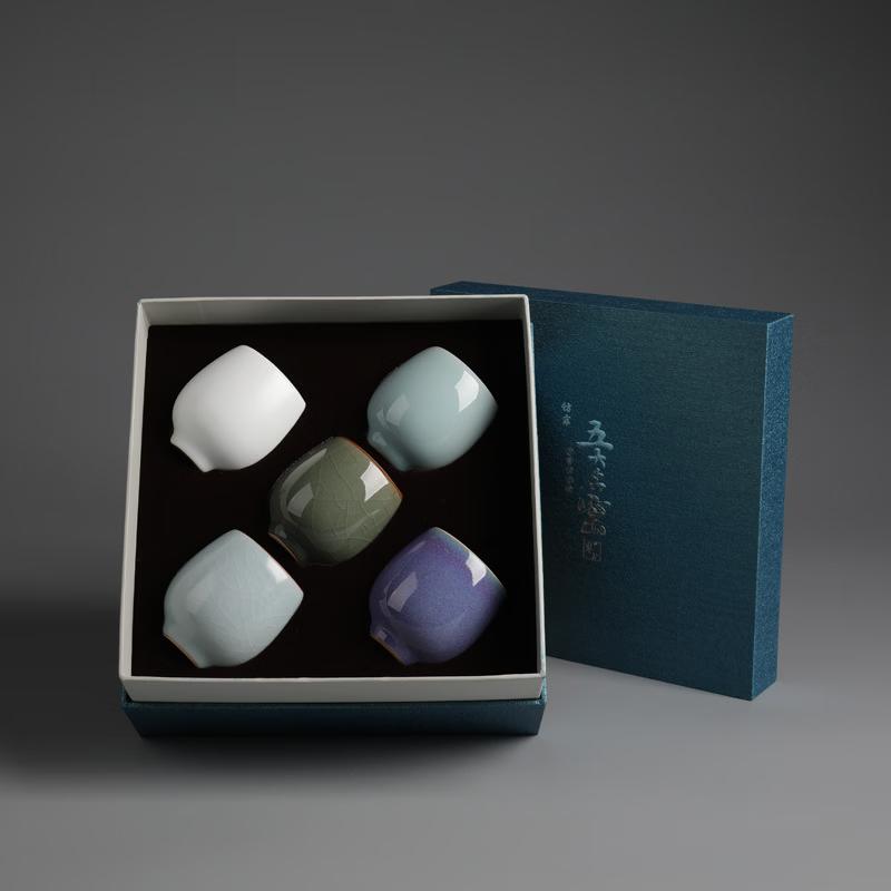 Tea-Xun Five Great Kilns Ceramic Master Teacup Gift Set