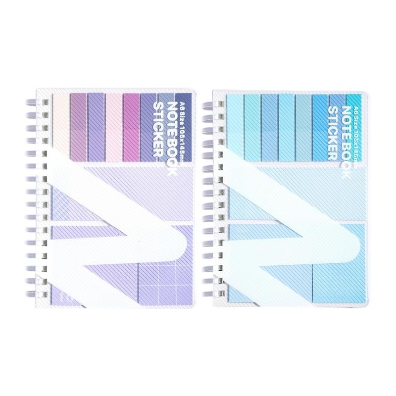 

Refillable Notebook and Adhesive Note Set Lined Notepads with Colorful Adhesive Index Label for Note Taking Planning