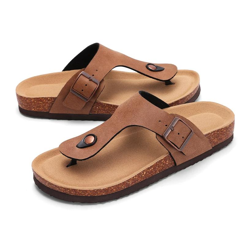 Fashion Crestar Cork Suede Mules Slippers For Women Fashion Men Clogs Shoes Classic Cork Antislip Outdoor Slippers With Arch Support