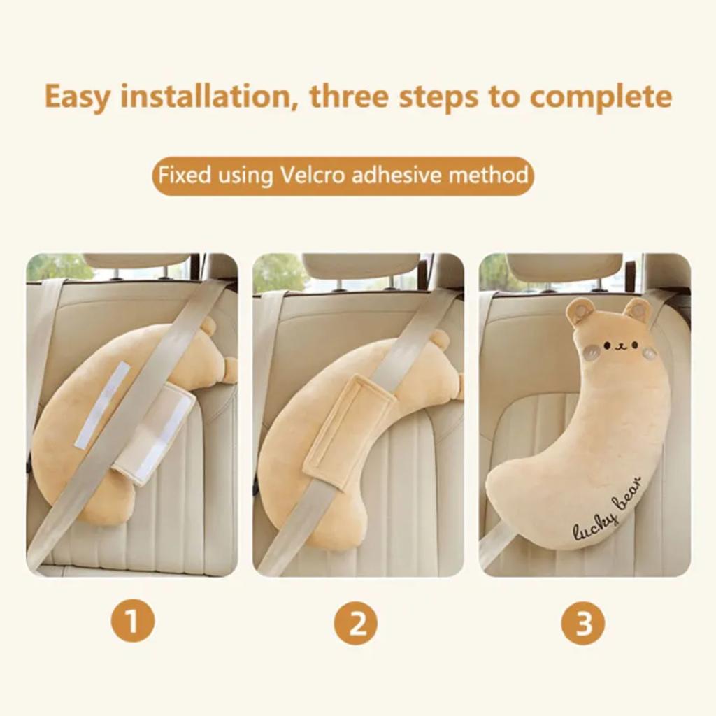 Car Shoulder Strap Thickened Soft Pillow Car Seat Belt Cover Cute Cartoon Children's Car Pillow Shoulder Automotive Interior