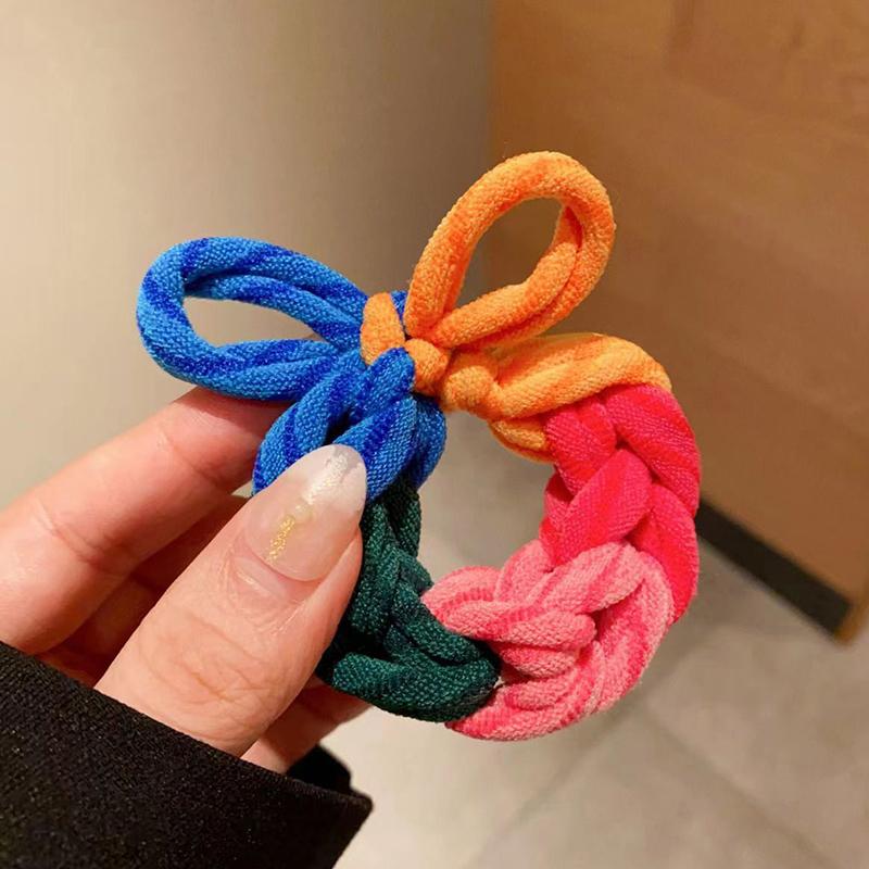 

Высокоэластичная косичка для волос, украшение для волос, осенне-зимняя ручная вязка, бант, кольцо для волос