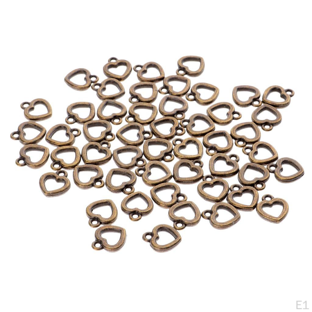 50pcs for Earring Pendant Hollow Heart mm