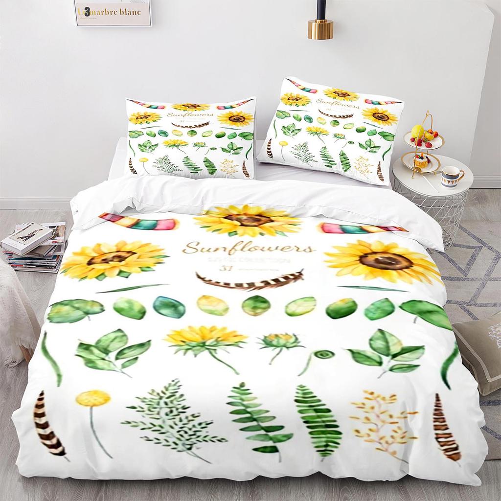Sunflower Bedding Set Single Twin Full Queen King Size Sun Flower Bed Set Teenager Bedroom Duvetcover Sets 3D Prin New
