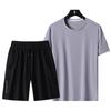 Dm Ice Thin Men's Casual Sports Set Quick Drying and Breathable T-shirt Short Sleeved Shorts Set Men's Casual