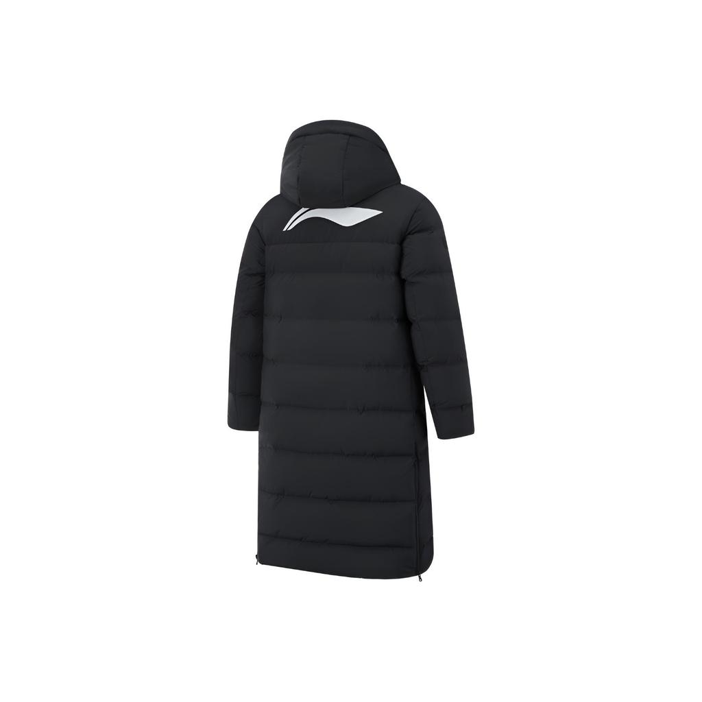 Li Ning Fitness Fashion Hooded Duck Down Warm Water-Resistant Long Down Jacket Men Outerwear AYMU569-1