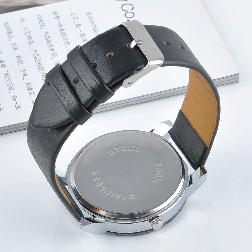 Luxury Couple Quartz Sport Military Stainless Steel Dial Leather Band Wrist Watch Fashion Jewelry