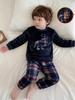 Set Pigiama in Pile per Bambino, Morbido Caldo con Stampa Dinosauro Manica Lunga Pigiami, Carino a Quadri Invernali per Bambini Piccoli 4-7 Anni Abbigliamento da Casa
