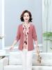 2025 Slimming Spring/Autumn Mothers' Fashion: Stylish Two-Piece Shirt with Scarf Collar