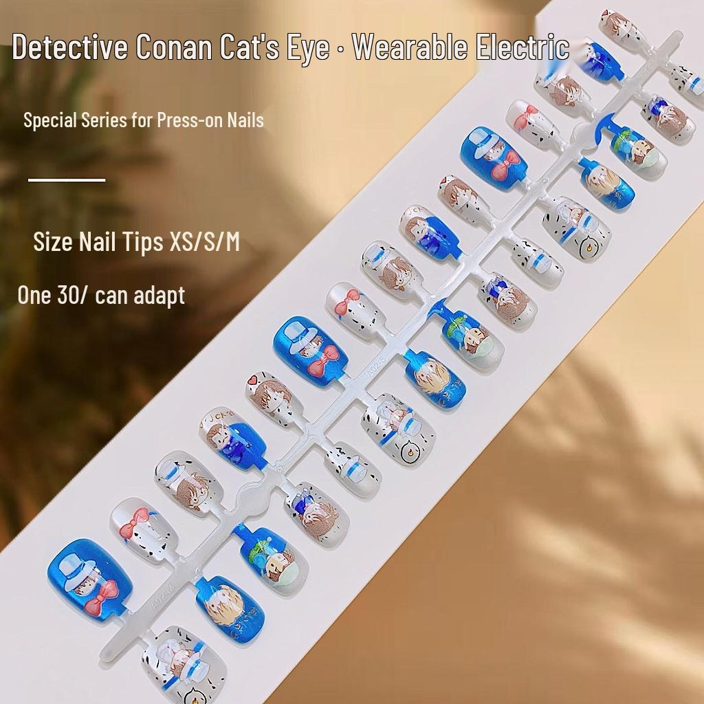 

Detective Conan Cat Eye Wearable Anime Nail Art Stickers - Cartoon False Nails Set