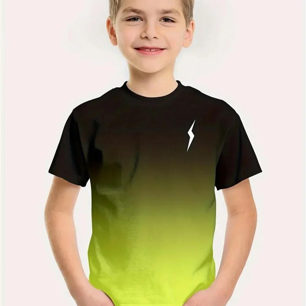 Kinder T-Shirt Einfache Kinder Jungen Kleidung 3D Druck T-Shirt Kurzarm Einfache Kinderkleidung für Jungen T-Shirts