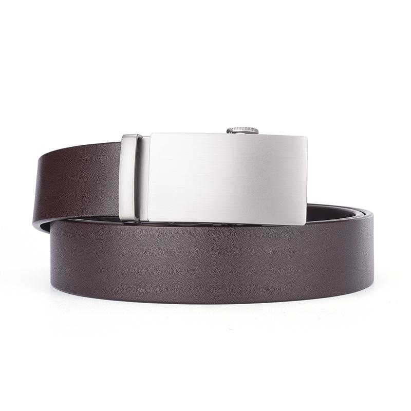 High-End First-Layer Cowhide Belt Men'S Belt Automatic Buckle Pure Cowhide Simple Casual Business Men'S Belt