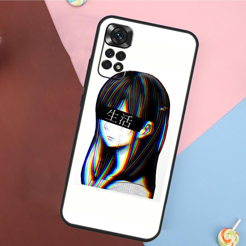 Sad Japanese Aesthetic Art Cover For Xiaomi Redmi Note 14 13 12 9 10 11 Pro 9S 10S 11S 12S Redmi 14C 10C 12C 13C Case