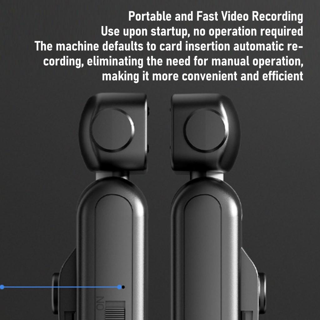 Portable Camcorder 2K HD 355 Degree Rotatable Wide Angle Lens Anti Shake Video Camera with Back Clamp