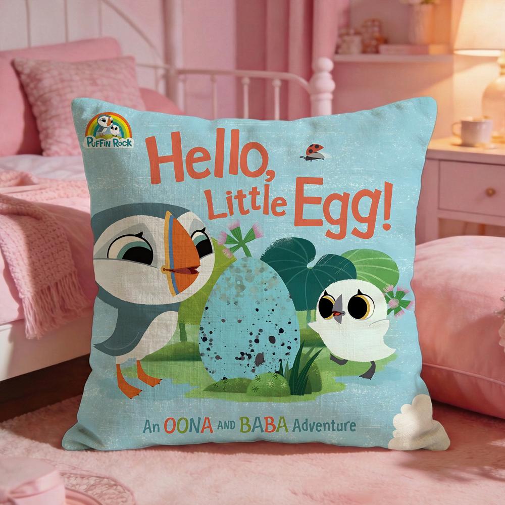 Cute Anime PPuffin Rock Cushion Cover Premium Comfort Reversible Pillow Cove Two In One Design For Any Room Car Interior