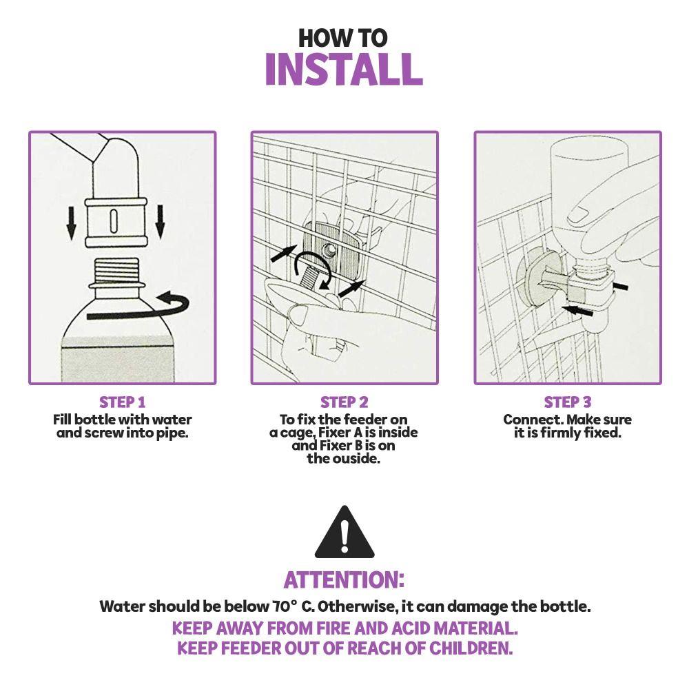 Can Be Raised and Lowered Pet Water Feeder Bottle Gravity Hydration Fountain for Dogs  Hamsters