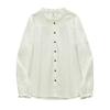 Japanese Style Women's Long Sleeve Lace Collar Shirt: Double Layer Cotton Gauze Loose Blouse