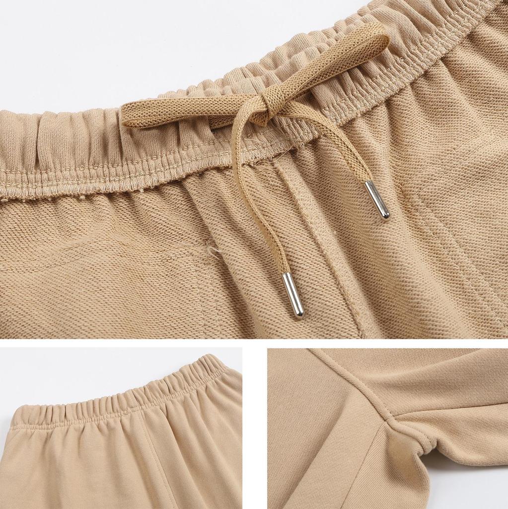 AMI Męskie codzienne spodenki z dużą kieszenią, luźne spodenki z czystej bawełny, sportowe, outdoorowe, codzienne spodenki do biegania