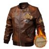 Jachetă Moto Bărbați Jachetă Piele PU Jachetă Iarnă Groasă Călduroasă Palton Cașmir Jachetă Moto Casual Slim