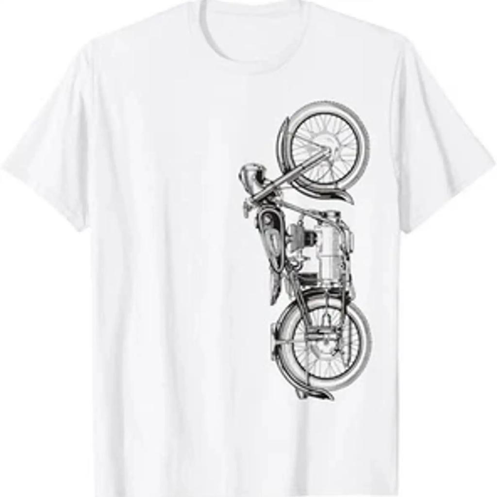Vintage Retro Motorcycle T Shirt Vintage Breathable Top For Everyday Wear Comfortable Unisex Soft Homme Slightly