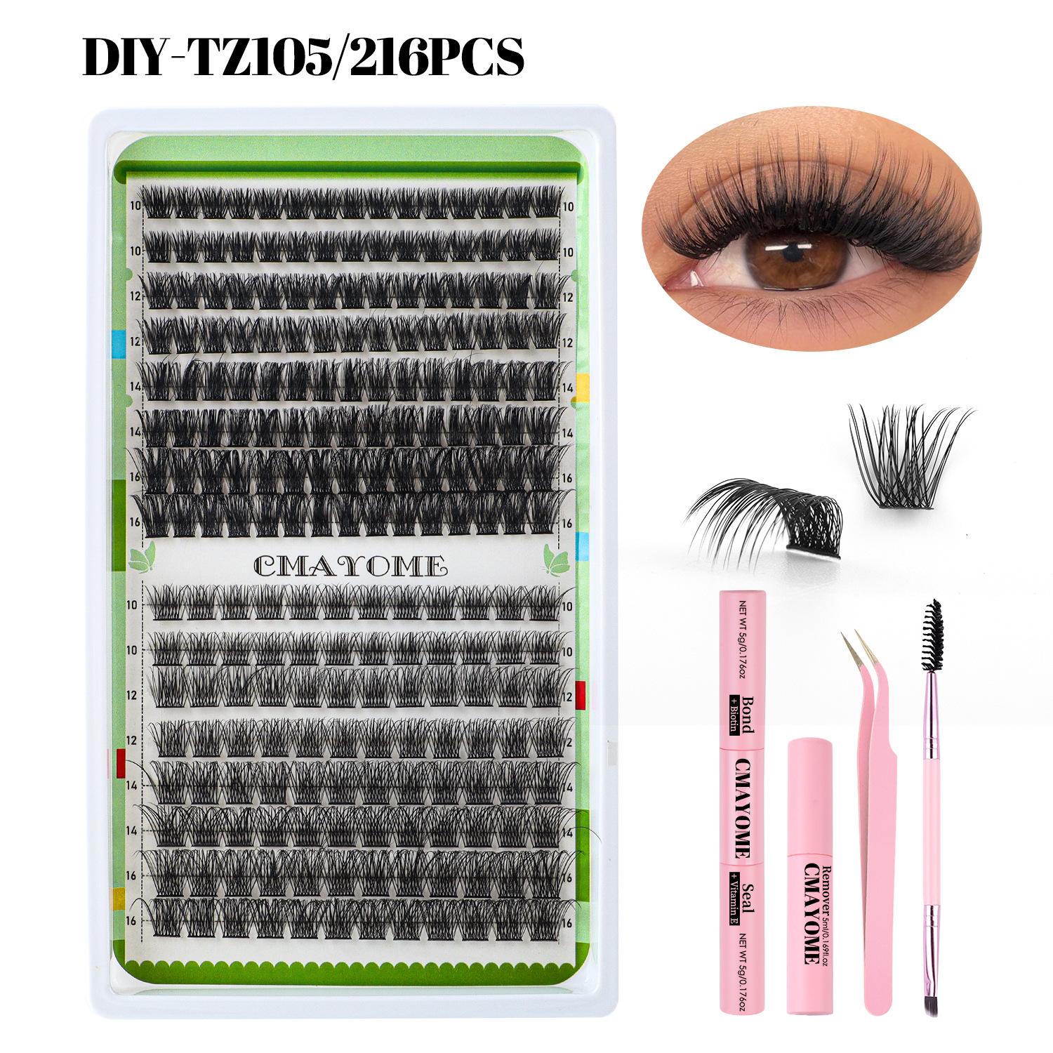 

C Song Thick Single Cluster False Eyelashes Set 10-16Mmdiy Segmented Grafting Curled Eyelashes