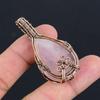 Rose Quartz Gemstone Pendant | Oxidized Copper Wire Wrapped | Necklace Pendant | Handmade Copper Pendant Jewelry Gift For Her/himLC-305