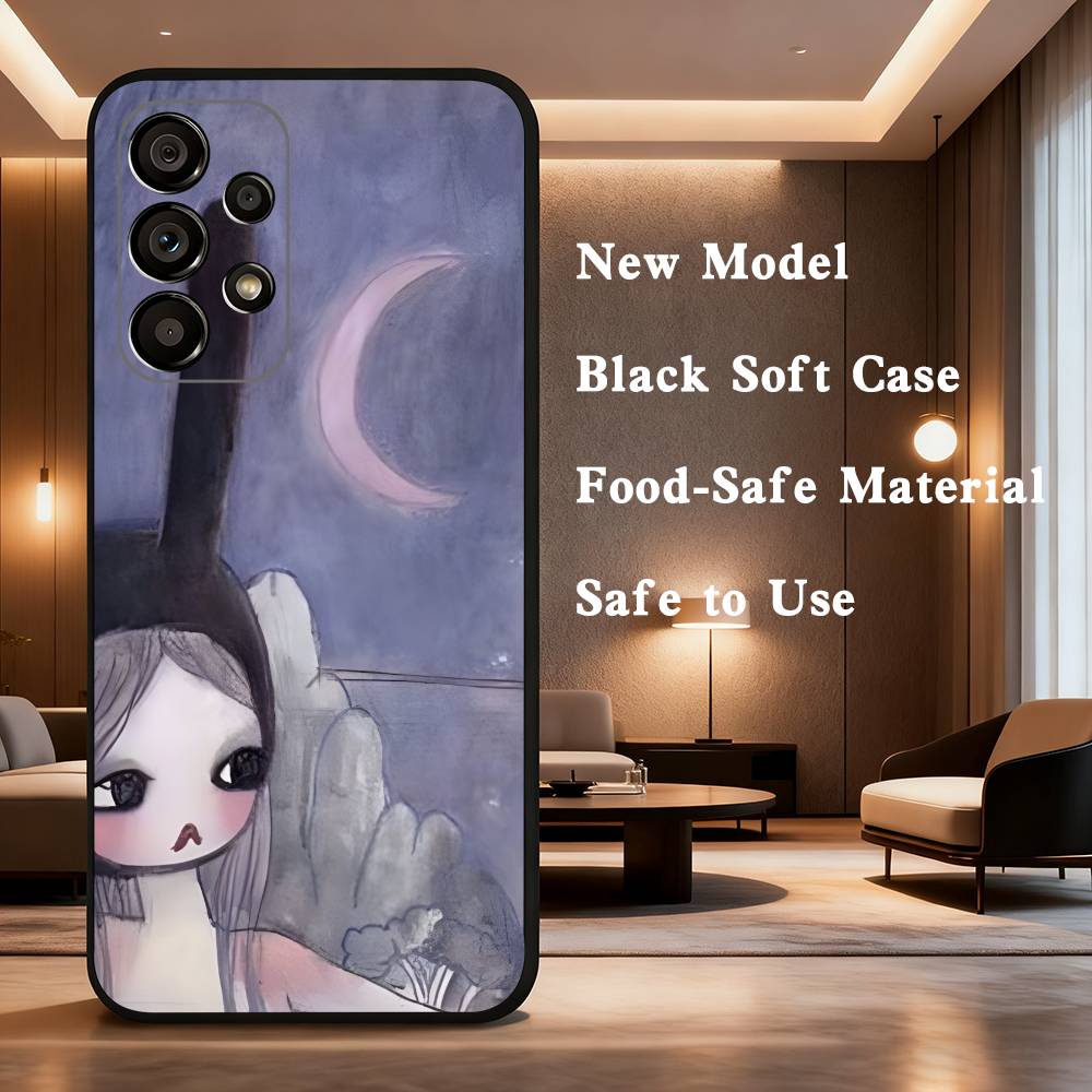 A-Aya T-Takano Phone Case For Samsung Galaxy A73,31,32,72,41,53,52,71,22,5G,Note,J7,8,9 Soft Black Silicone Cover