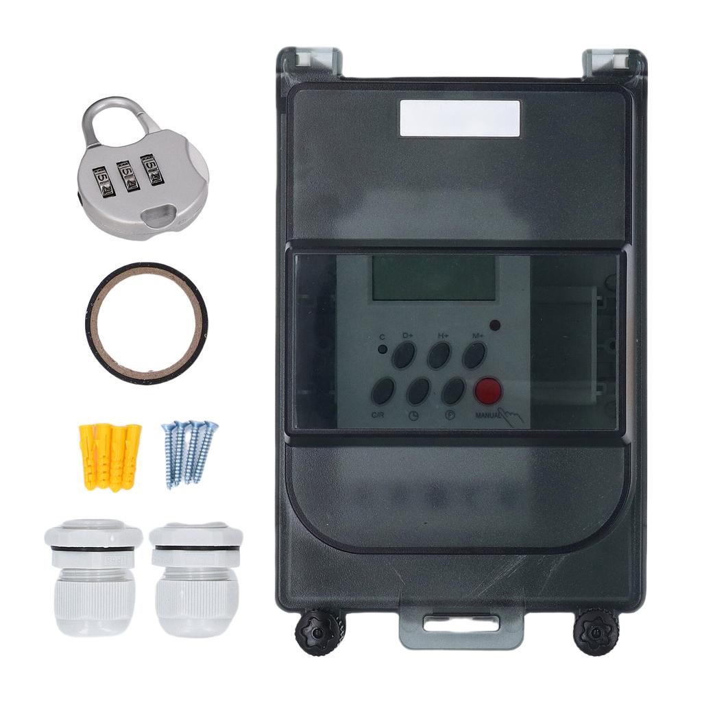 Pool Pump Timer Rain Proof Resin PC Shell Programmable Water Pump Timer Switch with Password Lock for Outdoor