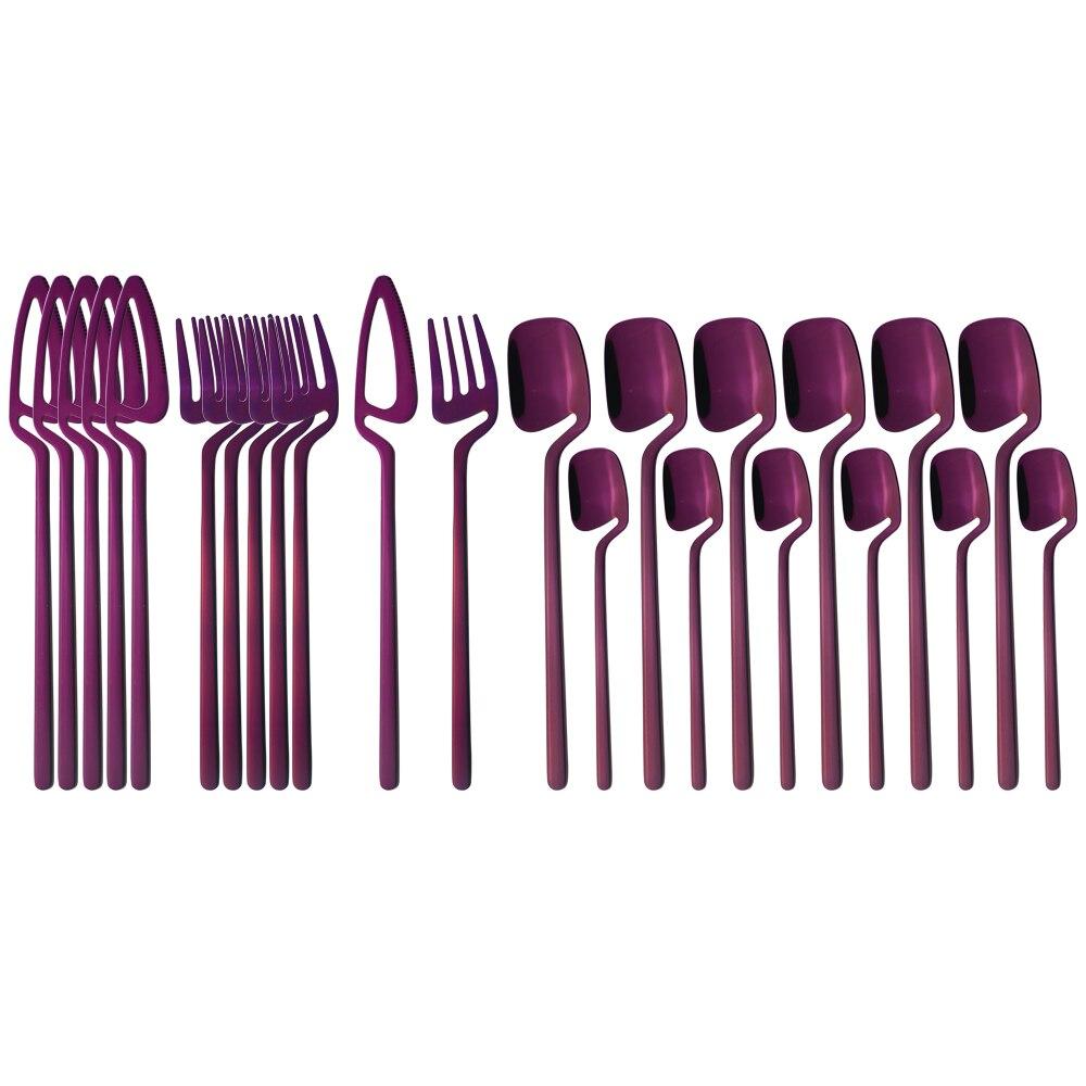 Colorful Hangable Cutlery Set Stainless Steel Creative Dinnerware Coffee Spoon Dinner Tableware Bar Silverware Set Kitchen Flatware