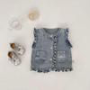 Girls' Denim Vest 2025: Versatile Slim Fit for Spring, Summer, and Autumn - New Style for Small and Medium Children.