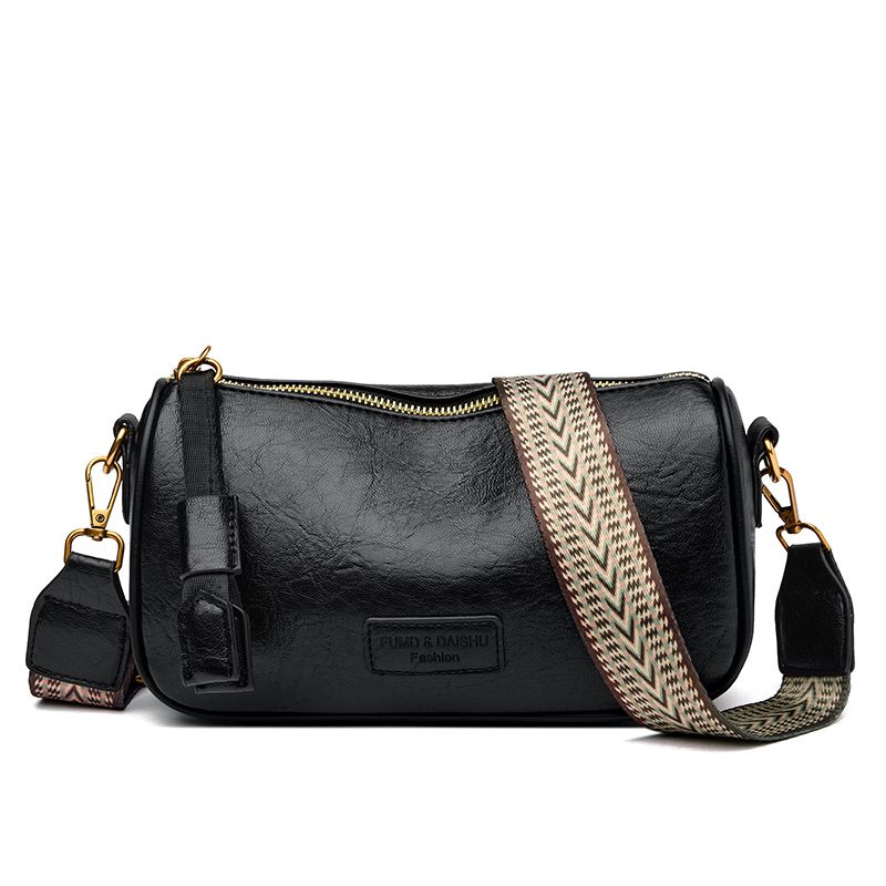 

Retro Summer One Shoulder Pillow Bag Designer Black