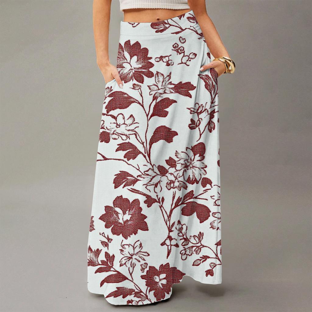 Women's Flowy Maxi Dress Regular Casual Floral Print Summer Bohemian Skirt