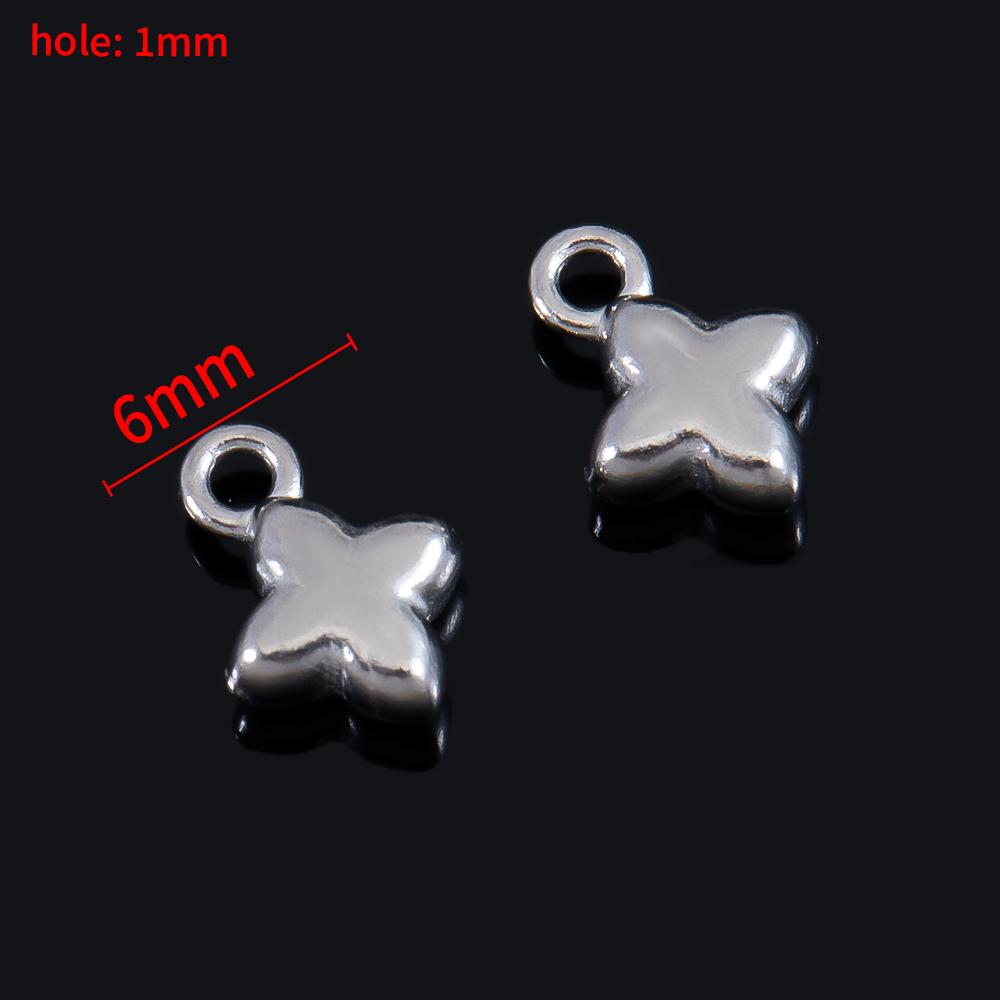 10pcs Stainless Steel Mini Heart Star Pendants Moon Necklace Charms for Earring Jewelry Making DIY Accessories Findings Supplies