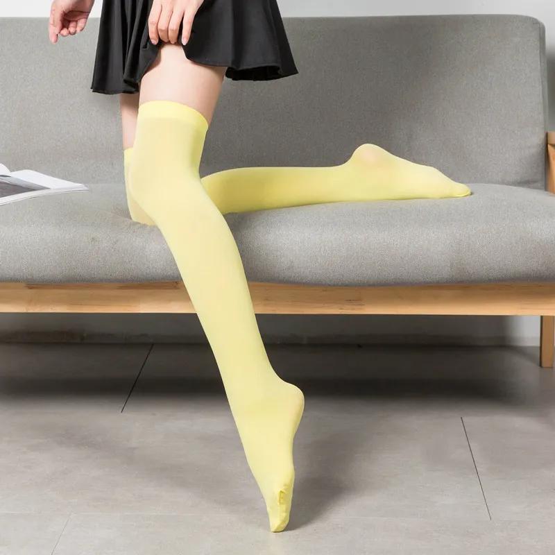 Sexy Black White Soild Color Long Socks Women Over Knee Thigh High Over The Knee Stockings Lolita Ladies Girls Warm Knee Socks