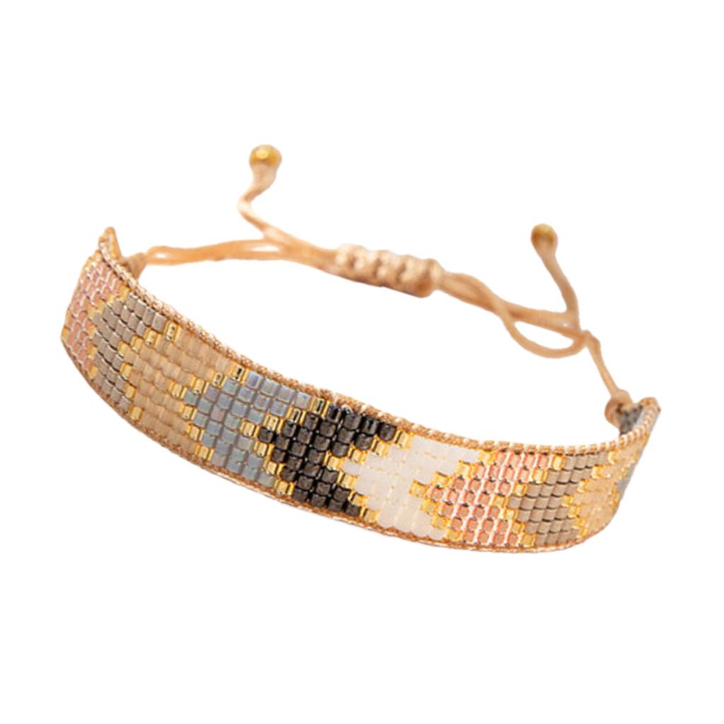 User Friendly Bohemian Inspired Woven Bracelet Colorful Glass Beads Design for All Day Comfort Sensitive Skin Safe Material