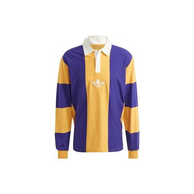 Originals Hack Rugby Long Sleeve Polo Shirt Men Tops Yellow Blue IJ5956