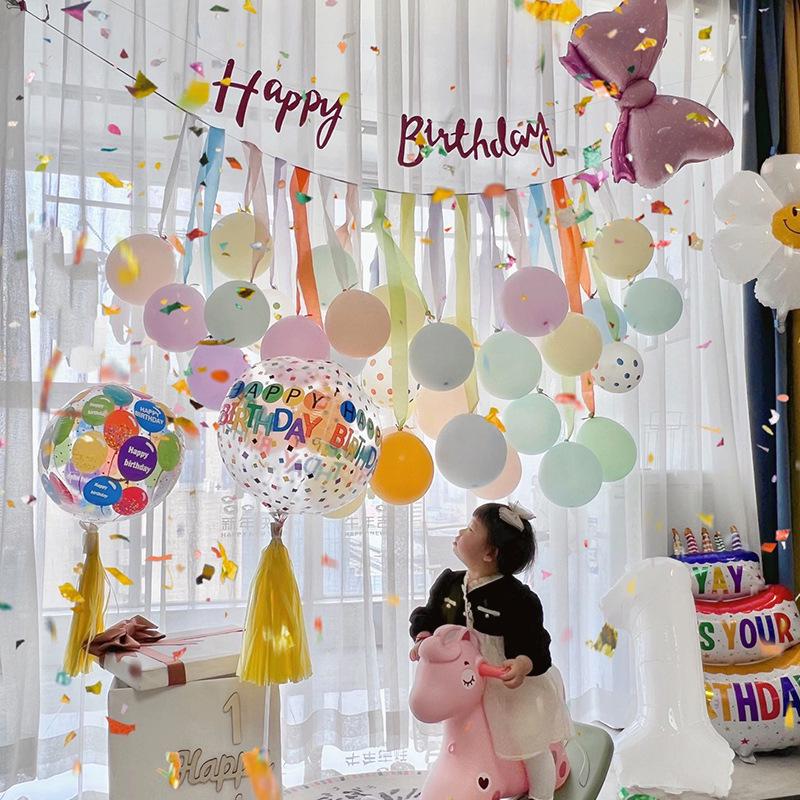 Baby's First Birthday Macaron Tassel Balloon Backdrop