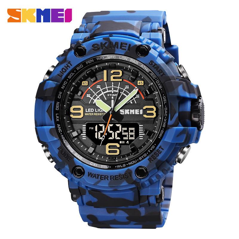 Fashion outdoor multi-functional sports watch double luminous large dial student waterproof electronic watch