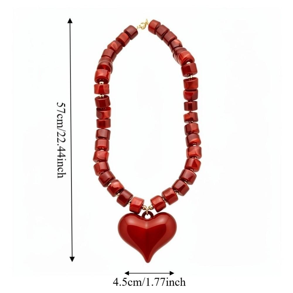 Choker Acrylic Love Heart Necklace Acrylic Sweater Chain Women Clavicle Necklace  Travel