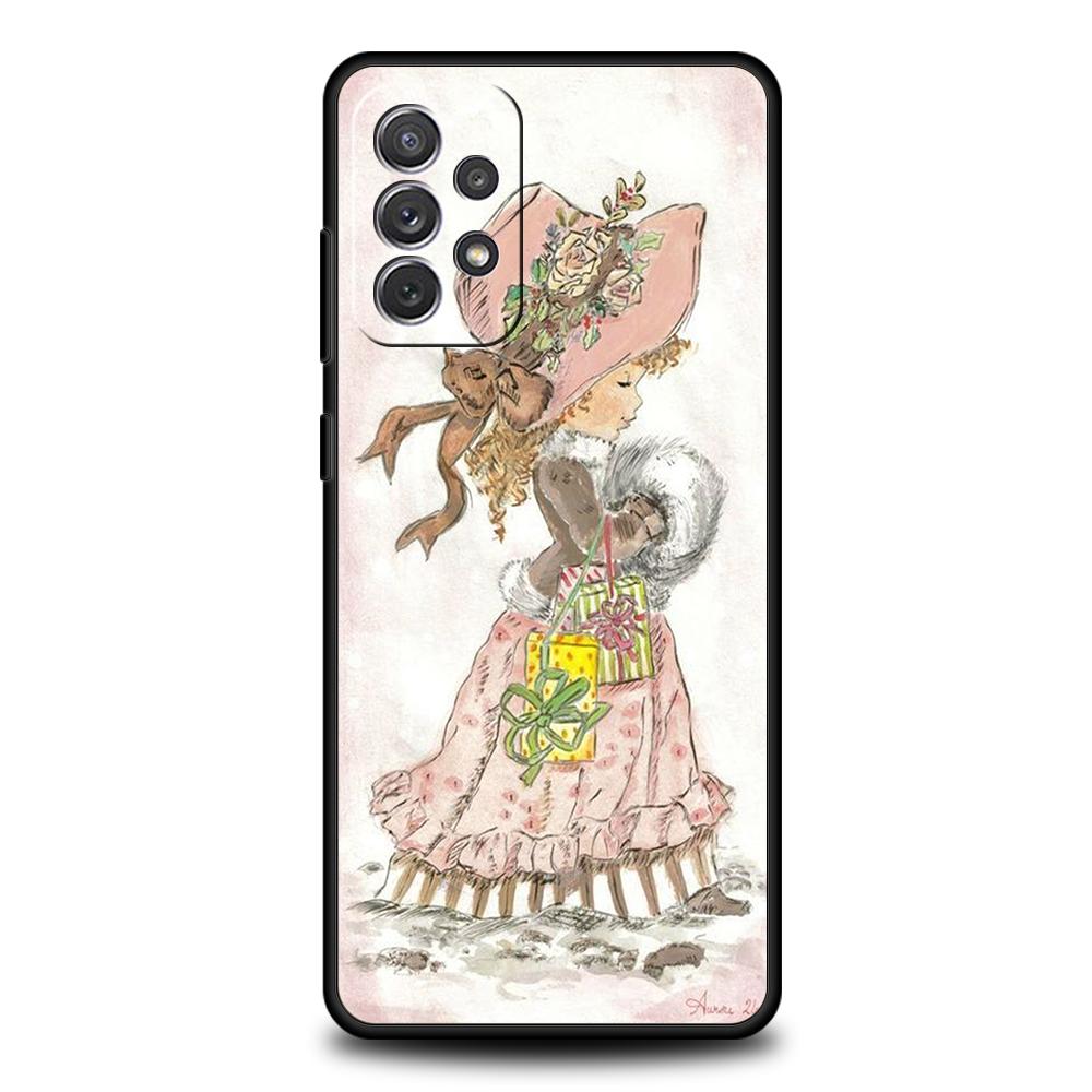 Phone Case for Samsung Galaxy A55/A35/A15/A14/A13/A25/A71/A72/A73/A32/A33/A52/A52S/A41/5G Soft TPU Shell Sarah Kay Girls Cute