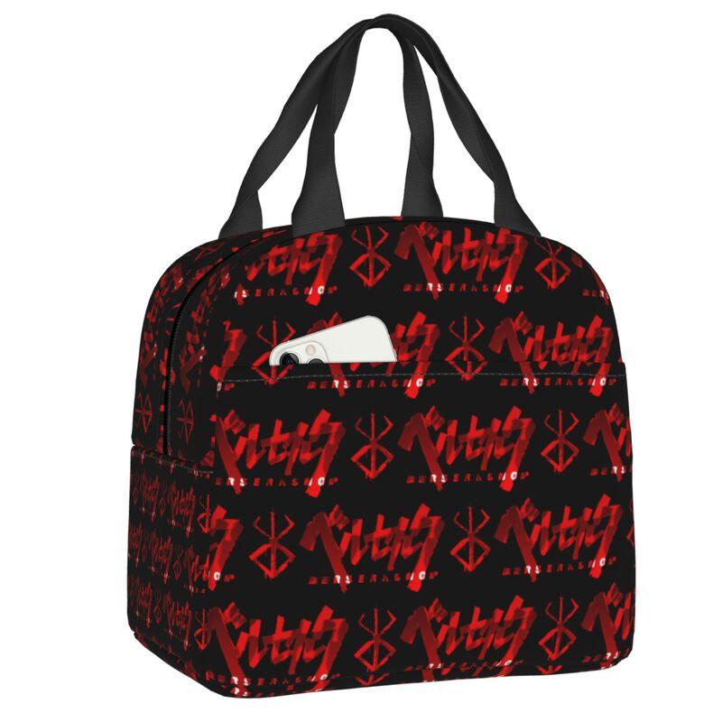 Custom Classic Anime B-Bereserks Hot Logo Insulated Lunch Bags for School Office Waterproof Thermal Cooler Bento Box Women Kids