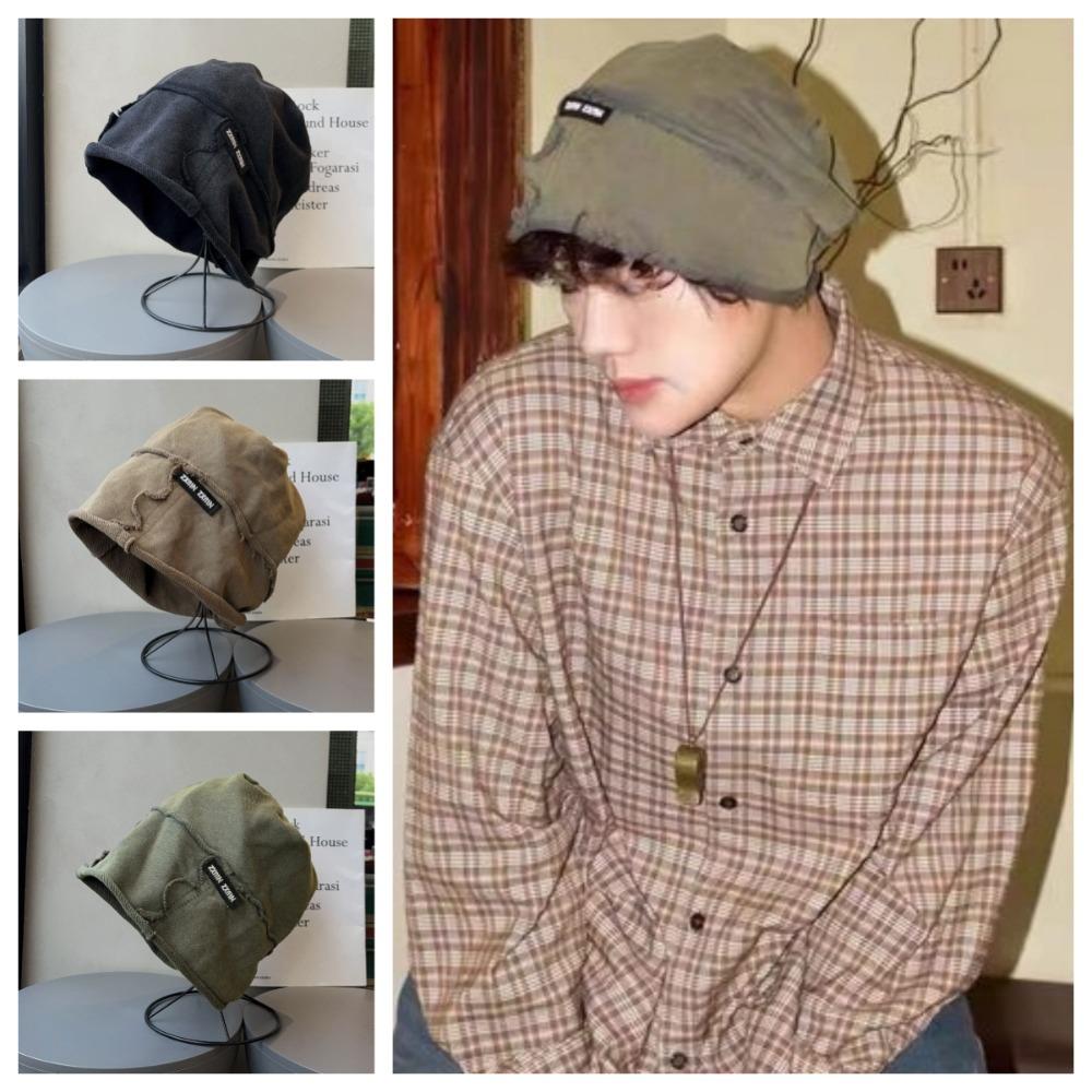 Cotton Wasteland Pullover Cap Vintage Loose Beret Casual Washed Beanie  Unisex