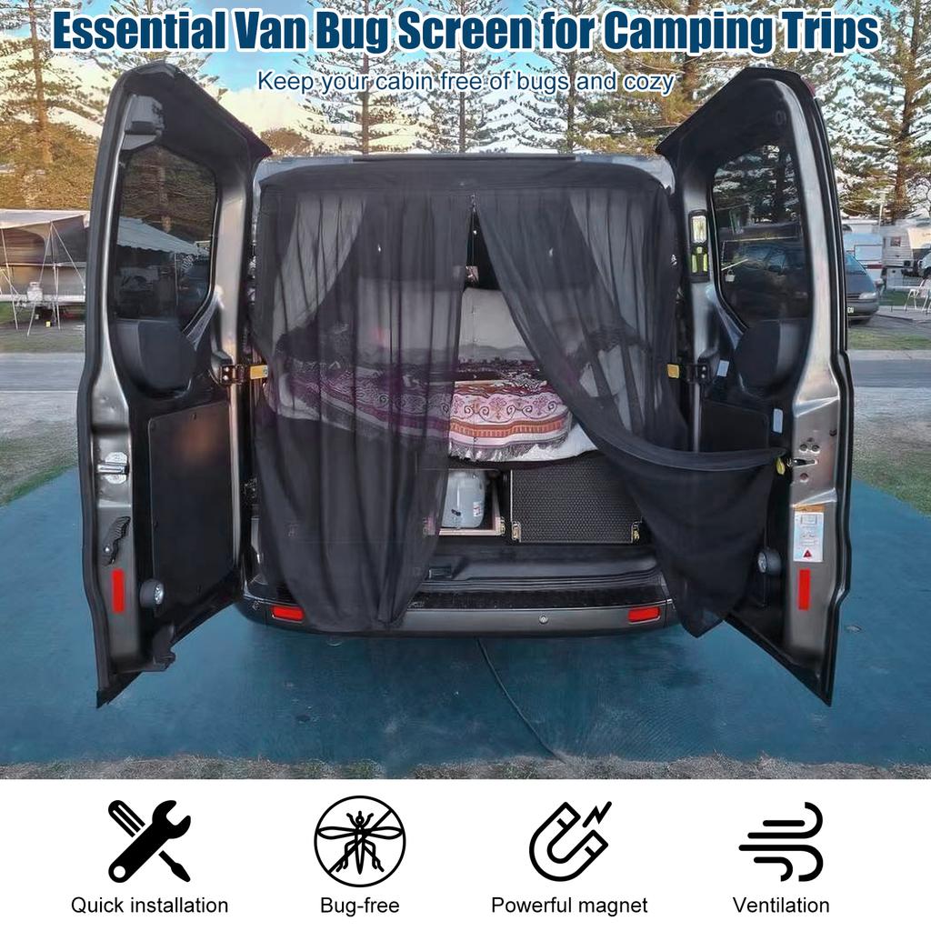 Síťka proti hmyzu do dodávky, Magnetická moskytiéra na zadní dveře karavanu, Náhradní pro Mercedes Benz Ford Karavan